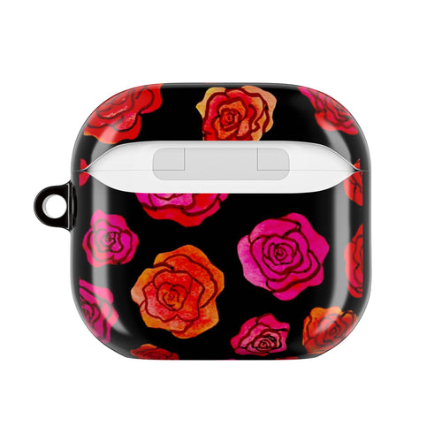 Rose Pattern AirPod Case — Pink & Red Floral Protective Cover
