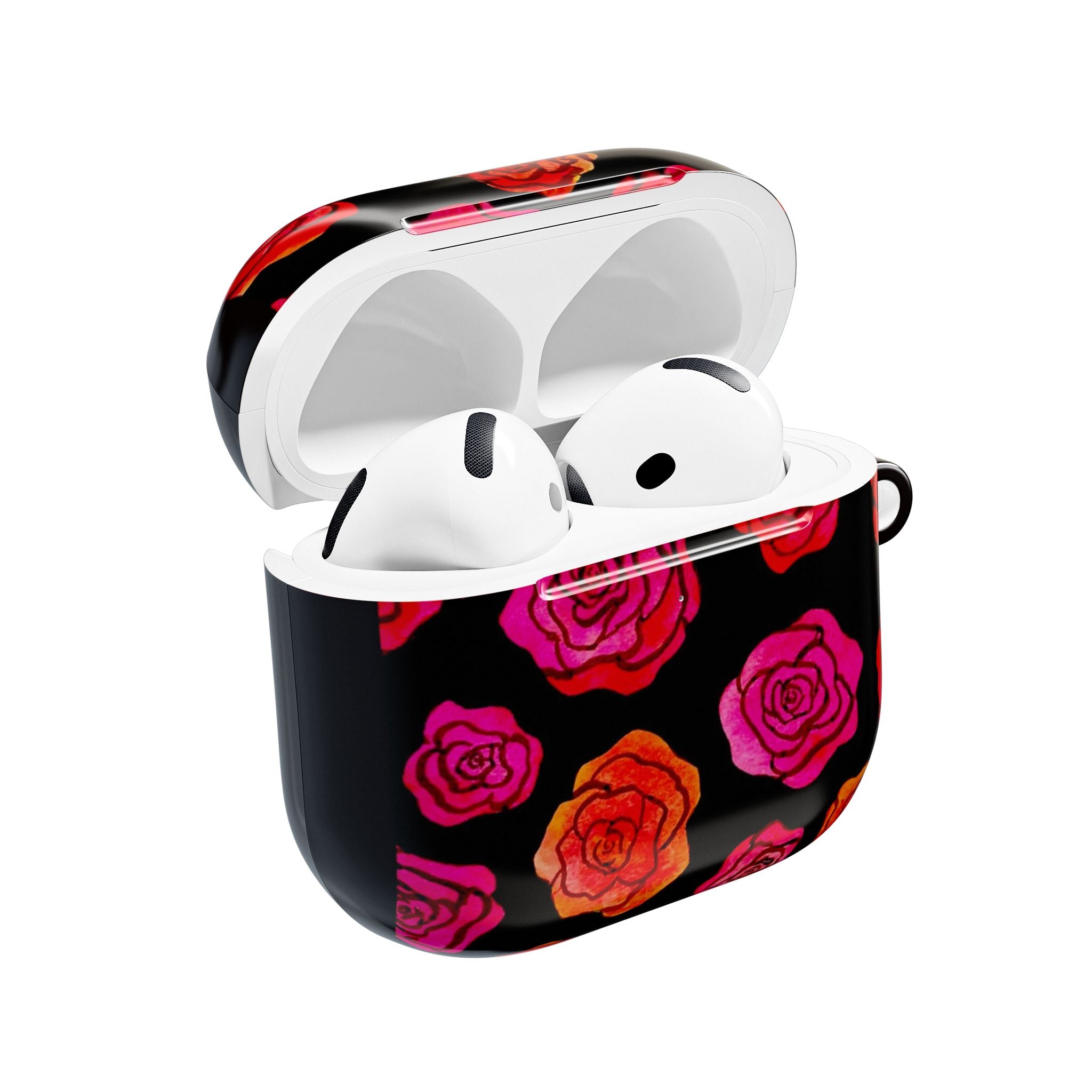 Rose Pattern AirPod Case — Pink & Red Floral Protective Cover